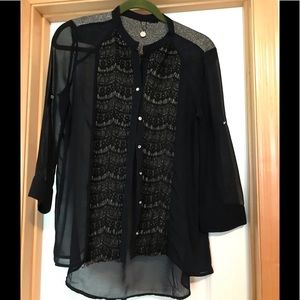 Buckle blue and silver shirt